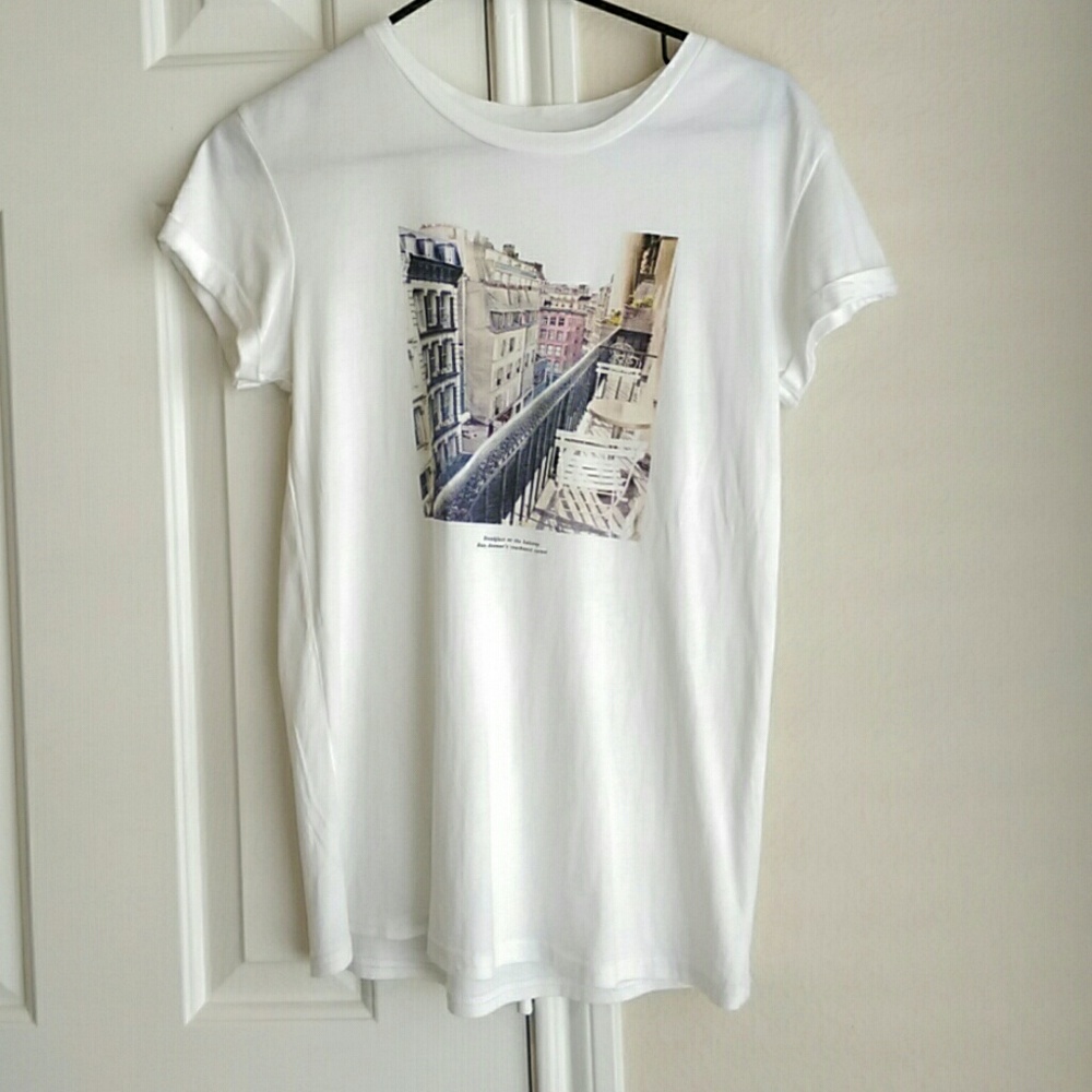 § SALE! § 2 for 10 § White graphic mango tee
